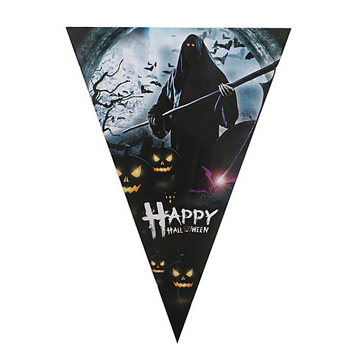 

Праздничные украшения Украшения для Хэллоуина Вытащить флаг Для вечеринок Черный 1шт