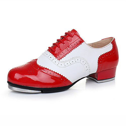

Девочки Искусственная кожа Обувь для чечётки На каблуках Толстая каблук Персонализируемая Красный / белым