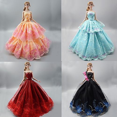 

Платье куклы Вечеринка Для Barbie Кружево органза Платье Для Девичий игрушки куклы