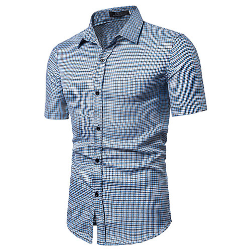 

Men's Daily Going out Basic Shirt - Houndstooth Wine