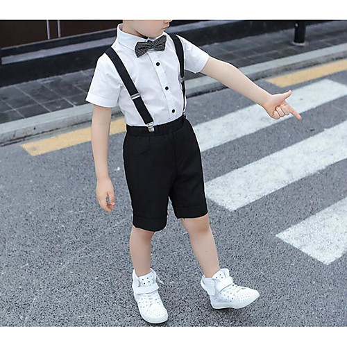 

Белый Хлопок Детский праздничный костюм - 1 комплект Включает в себя Шорты / Косыночная повязка / Подтяжки