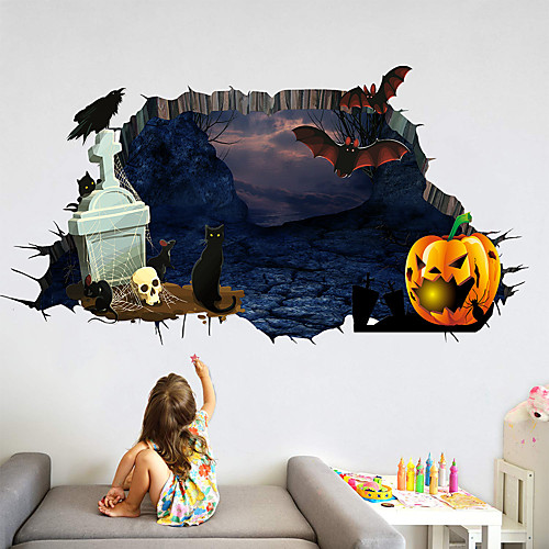 

Happy Halloween мультфильм животных наклейки на стену - слова&усиленные цитаты стикеры на стенах персонажей кабинет / кабинет / столовая / кухня