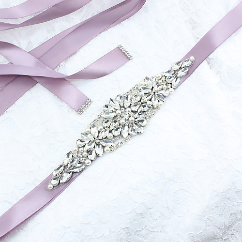 

Satin / Tulle Wedding / Party / Evening Sash With Imitation Pearl / Appliques / Belt Women's Sashes