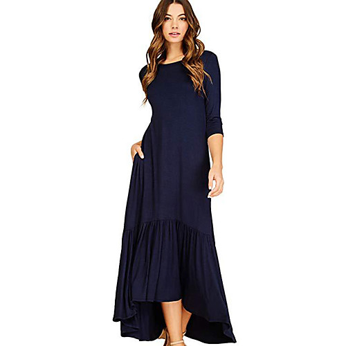 

Жен. Изысканный Элегантный стиль Оболочка Платье - Однотонный Макси