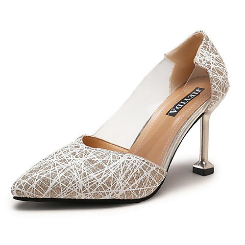 

Жен. Полиуретан Лето Обувь на каблуках На шпильке Золотой / Серебряный