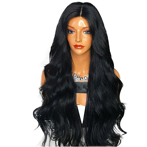 

Synthetic Wig Synthetic Lace Front Wig Body Wave Free Part Lace Front Wig Long Black#1B Synthetic Hair 26inch Women's Odor Free Soft Easy to Carry Black / Natural Hairline / Natural Hairline