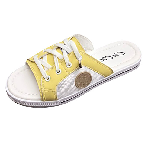 

Жен. Тапочки и Шлепанцы Комфортная обувь На плоской подошве Полиуретан На каждый день Лето Белый / Желтый / Светло-Зеленый