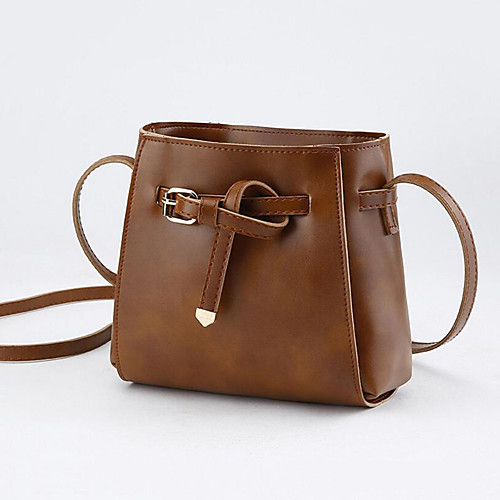 

Women's Polyester / PU Crossbody Bag Solid Color Black / Brown / Wine