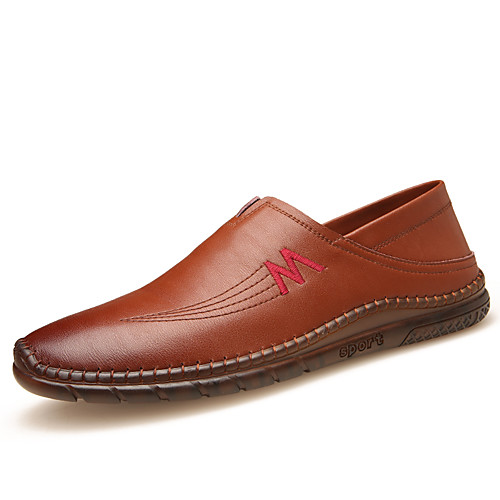 

Муж. Мокасины Кожа Весна лето Английский Мокасины и Свитер Нескользкий Черный / Коричневый