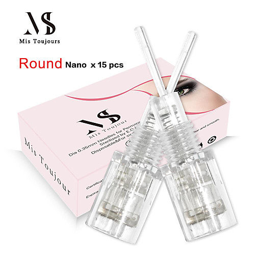 

15PCS Screw Type Round Nano Needle Cartridges For Permanent Makeup Machine Derma Pen Skin Therapy