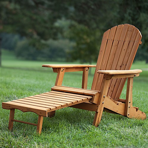 

уличное кресло-качалка adirondack с выдвижным пуфиком из высушенной в печи еловой древесины