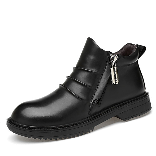 

Муж. Кожаные ботинки Наппа Leather Зима На каждый день / Английский Ботинки Для прогулок Сохраняет тепло Ботинки Черный