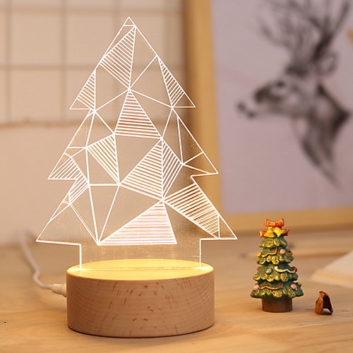 

1шт 3D ночной свет Тёплый белый USB Творчество <=36 V