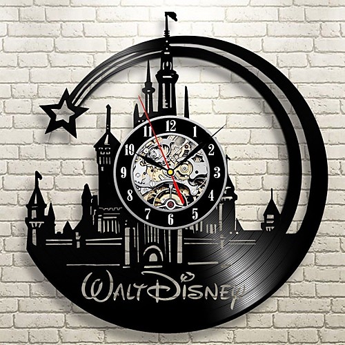 

2019 новый cd виниловые пластинки настенные часы современный дизайн мультфильма черные настенные часы домашнего декора часы для детей подарки 12 12 (30.5cm30.5cm)