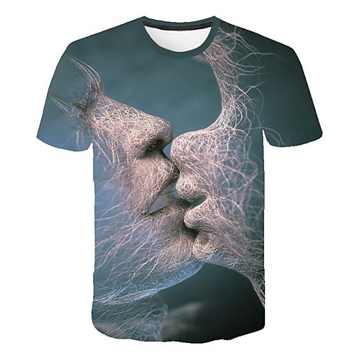 

Men's Daily T-shirt - 3D Print Navy Blue