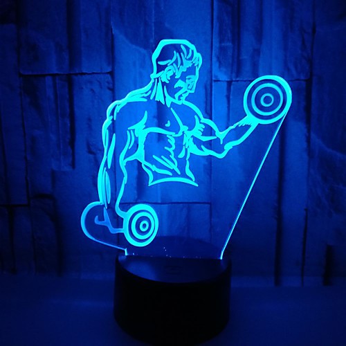 

1 шт. USB гантели фитнес человек свет красочные ленты визуальная защита ночного видения сенсорный мальчик подарок на день рождения новый необычный подарок свет творческий настольная лампа прикроватный