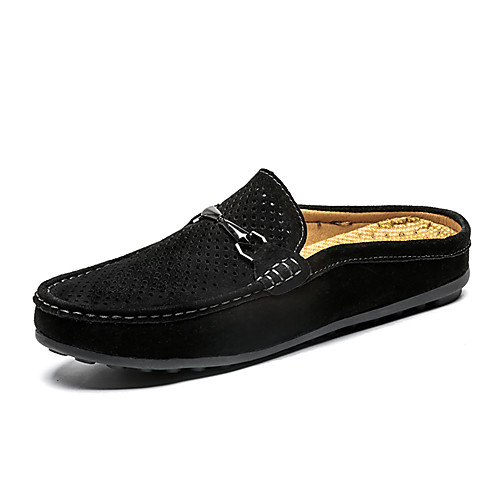 

Муж. Комфортная обувь Полиуретан Лето На каждый день Башмаки и босоножки Нескользкий Черный / Серый / Коричневый