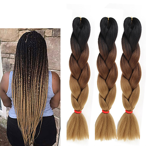 

Braiding Hair Straight Jumbo Synthetic Hair 3 Pieces Hair Braids Natural Color 24 inch 24 Heat Resistant Synthetic 100% kanekalon hair Dailywear African Braids