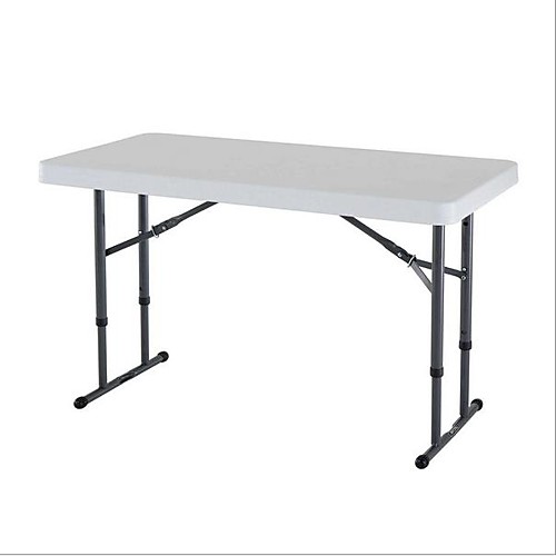 

регулируемый по высоте 4-футовый коммерческий складной стол с белым верхом hdpe