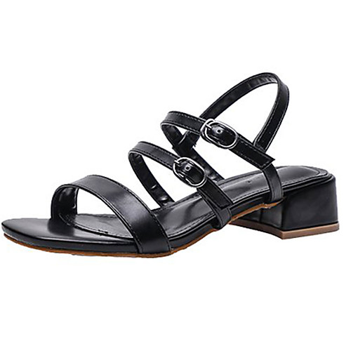 

Жен. Сандалии Гладиаторы Блочная пятка Полиуретан На каждый день Лето Черный / Миндальный