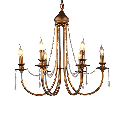 

6-Light Свеча-стиль Люстры и лампы Металл 110-120Вольт / 220-240Вольт