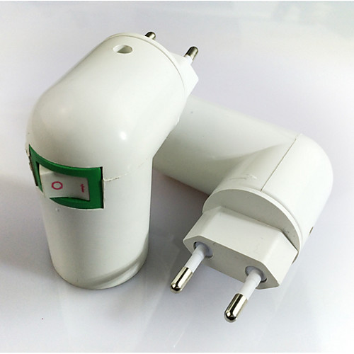 

1шт Стандарт США к E27 E14 / E26 / E27 100-240 V Конвертер пластик Разъем для лампочки