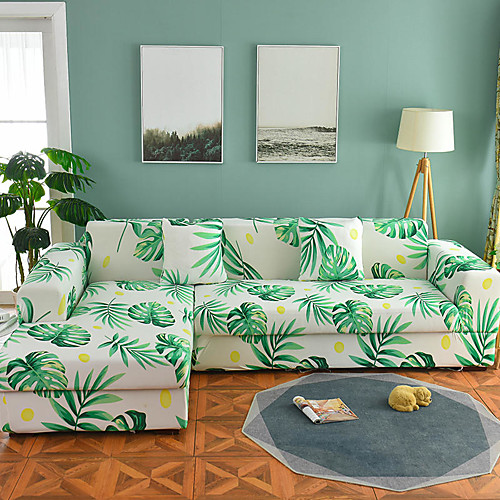 

чехол для дивана высокие эластичные зеленые листья комбинаторный мягкий эластичный полиэстер