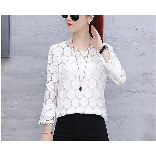 

Жен. С принтом Рубашка Классический Геометрический принт Белый US6