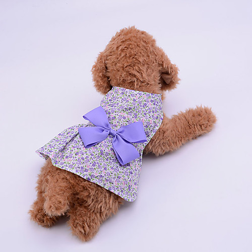 фото Платья одежда для собак лиловый синий розовый костюм дети маленькая собака полиэстер жаккард бант бант симпатичные стиль xs s m l xl lightinthebox