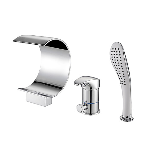 

Смеситель для ванны - Современный Хром Разбросанная Керамический клапан Bath Shower Mixer Taps