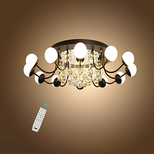 

светодиодный хрустальный потолочный светильник / новинка современная лампа скрытого монтажа, окрашенная в черный цвет для гостиной спальни / теплый белый / белый / регулируемая яркостью с пультом
