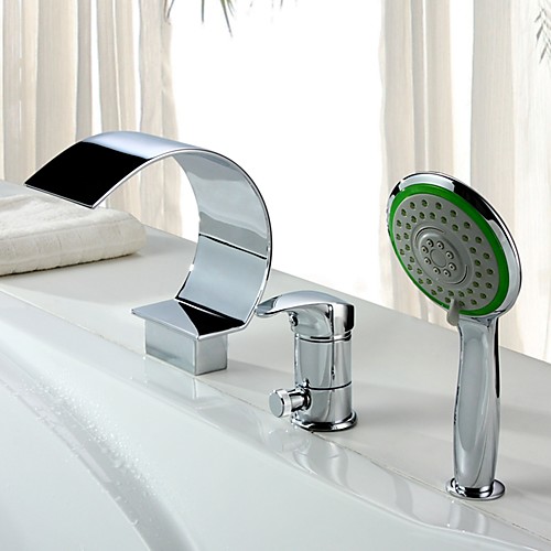 

Смеситель для ванны - Современный Хром Разбросанная Керамический клапан Bath Shower Mixer Taps