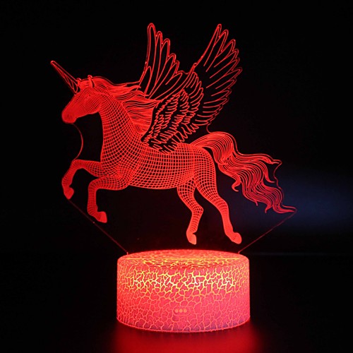 

Unicorn LED Lighting Glow 3D Cartoon Lovely Kid's Teenager for Birthday Gifts and Party Favors 1 pcs