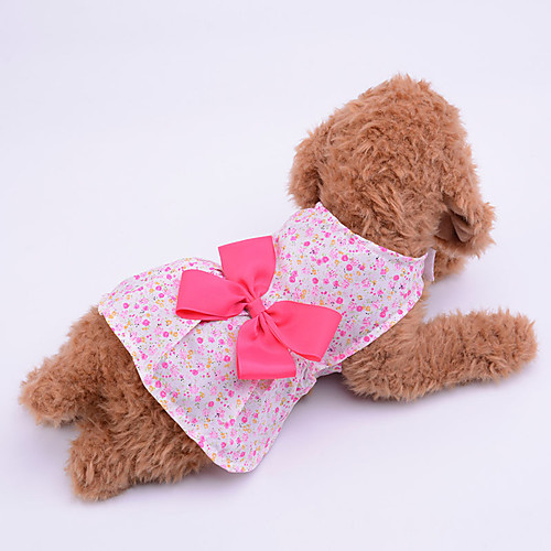 фото Платья одежда для собак лиловый синий розовый костюм дети маленькая собака полиэстер жаккард бант бант симпатичные стиль xs s m l xl lightinthebox