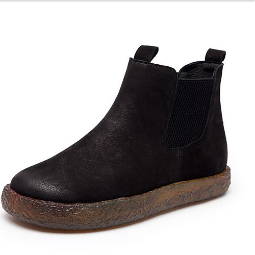 

Жен. Наппа Leather Наступила зима Ботинки На плоской подошве Ботинки Черный / Коричневый
