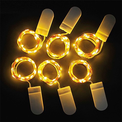 

Loende 6 шт. светодиодные фонари cr2032 кнопки с батарейным питанием 1 м 10led светодиодные струны свет гирлянды Рождество свадьба рождественские украшения