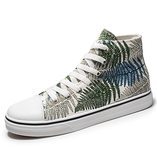 

Муж. Вулканизованная обувь Полотно Осень / Весна лето Спортивные / На каждый день Кеды Для прогулок Массаж Белый / Зеленый