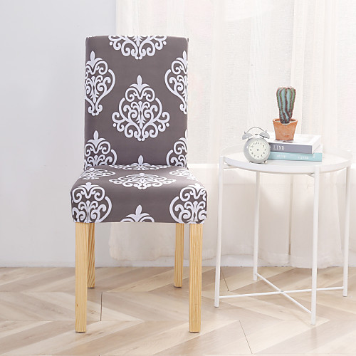 

чехлы на стулья с рисунком полиэстер / современный лаконичный стиль / стильный серый и белый узор