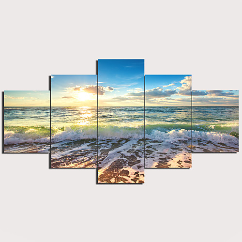 

С картинкой Отпечатки на холсте - Пейзаж Традиционный Modern 5 панелей Репродукции