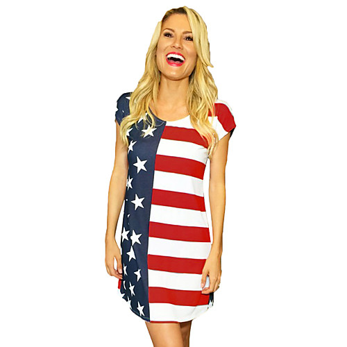 фото Взрослые жен. косплей американский флаг платья косплэй kостюмы назначение halloween на каждый день спандекс полиэстер день независимости платье lightinthebox