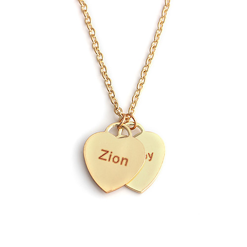

Personalized Customized Necklace Name Necklace Stainless Steel Classic Name Engraved Heart Gift Promise Festival 1pcs Rose Gold Gold Silver / Laser Engraving