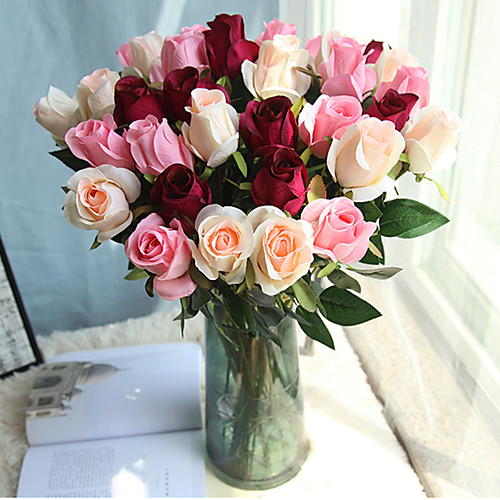 

Искусственные Цветы 1 Филиал Классический Свадьба Простой стиль Розы Вечные цветы Букеты на стол