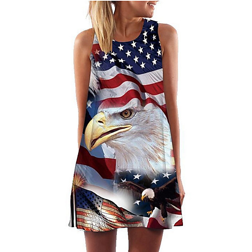 

Жен. А-силуэт Платье - Геометрический принт Выше колена