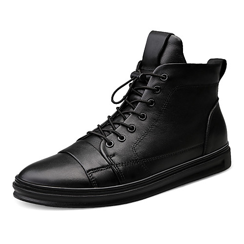

Муж. Кожаные ботинки Наппа Leather Весна лето / Наступила зима Спортивные / На каждый день Кеды Для прогулок Нескользкий Черный