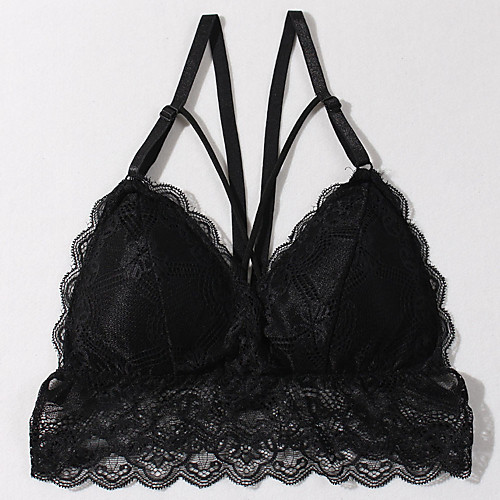 

Жен. Кружевной бюстгальтер С плотными чашечками Треугольные чашки Бюстгальтер Сексуальные платья Белый Черный