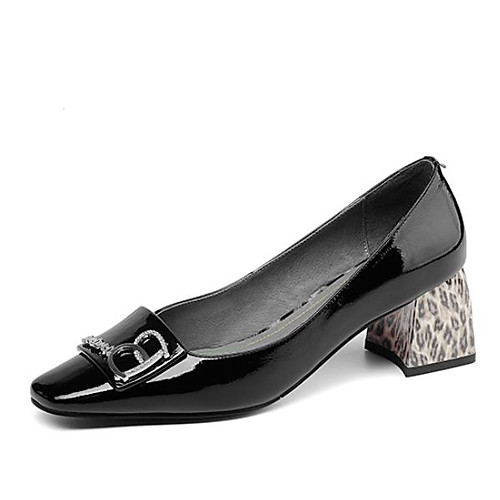 

Жен. Кожа Весна & осень На каждый день Обувь на каблуках На толстом каблуке Квадратный носок Белый / Черный