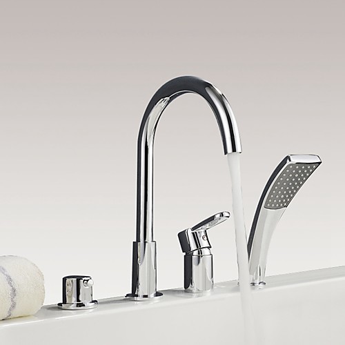 

Смеситель для ванны - Современный Хром Разбросанная Медный клапан Bath Shower Mixer Taps