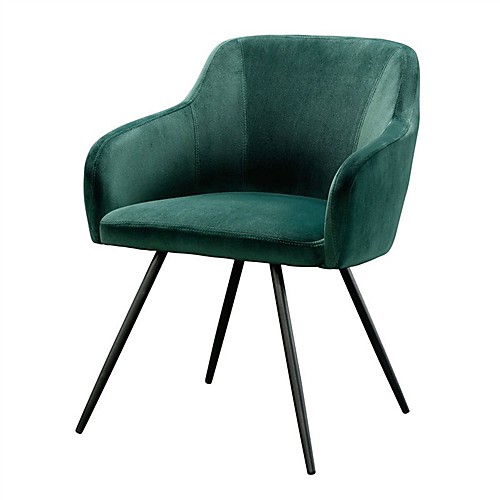 

изумрудно-зеленое обитое кресло середины века с низкой спинкой стальные ножки