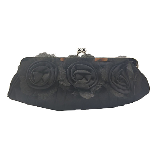 

Жен. Цветы Вечерняя сумочка Шелк Сплошной цвет Черный / Серебряный / Лиловый