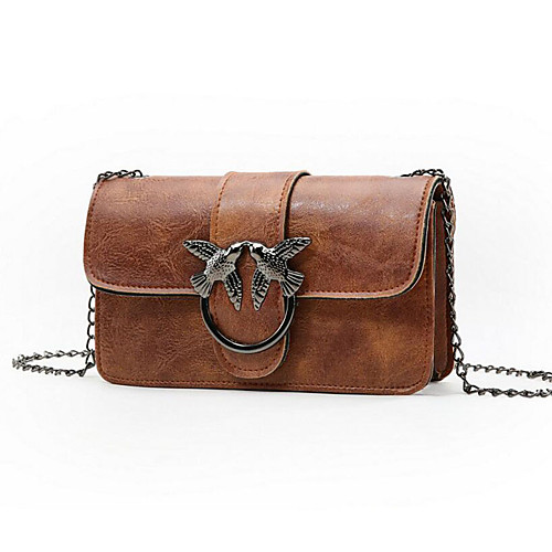 

Women's Polyester / PU Crossbody Bag Solid Color Black / Brown / Wine